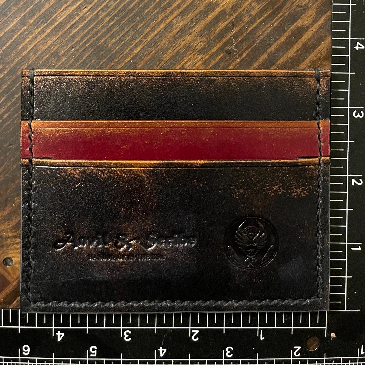 The ‘DaVinci’ Luxury Card Wallet in Burgundy & Black