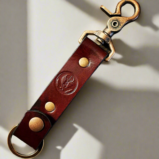 KC2 Keychain in Burgundy and Antique Copper