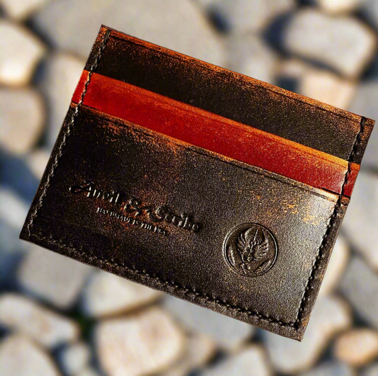 The ‘DaVinci’ Luxury Card Wallet in Burgundy & Black