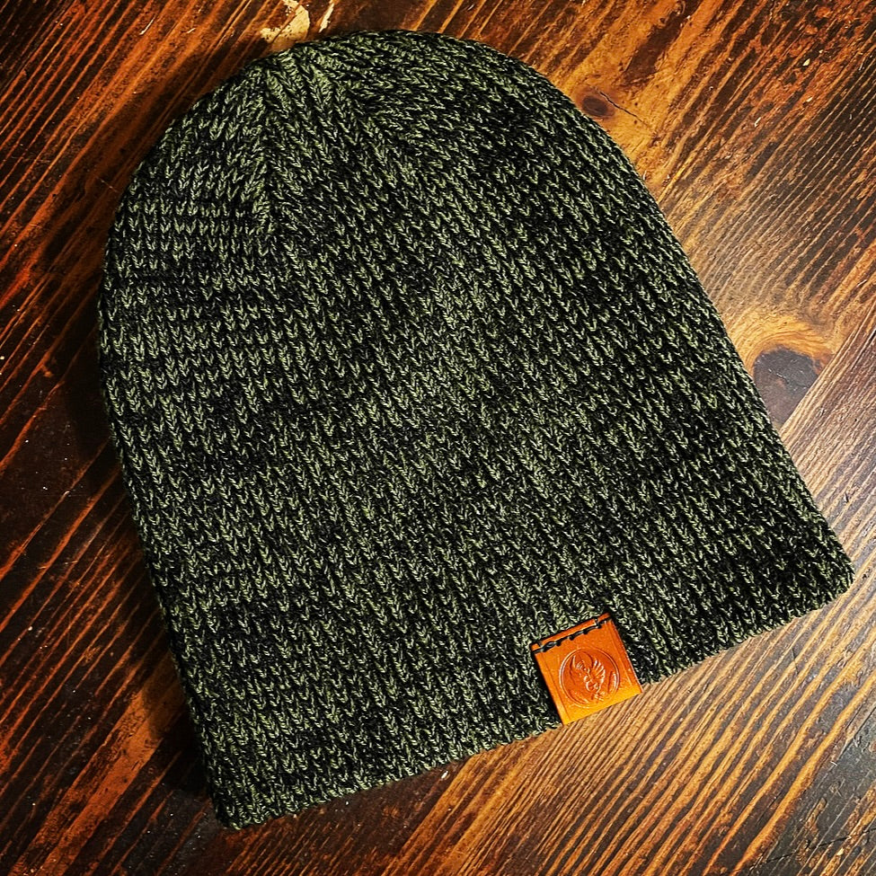 A&S Olive/Black Knit Beanie